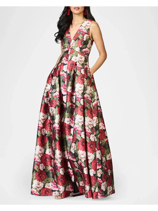 Dresses & Skirts - NEW Sachin & Babi Brooke Pleated Floral-Print Mikado Gown Sz 8 #LD530